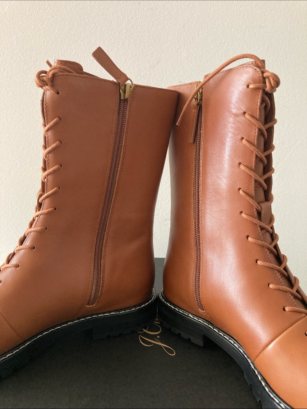 JCrew Gwen lug sole leather lace up boots - Picture 6 of 8